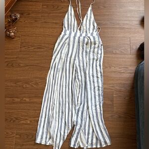 Skylar + Madison Gray and White Halter Dress
